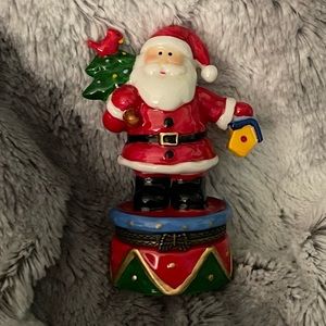KURT S. ADLER 4” Porcelain Santa Hinged Trinket Box